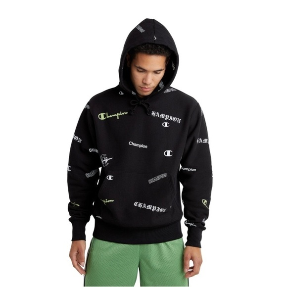 Champion Heavy Weight Black Men’s Hoodie Sweatshirt Size Medium NWT - Picture 3 of 11